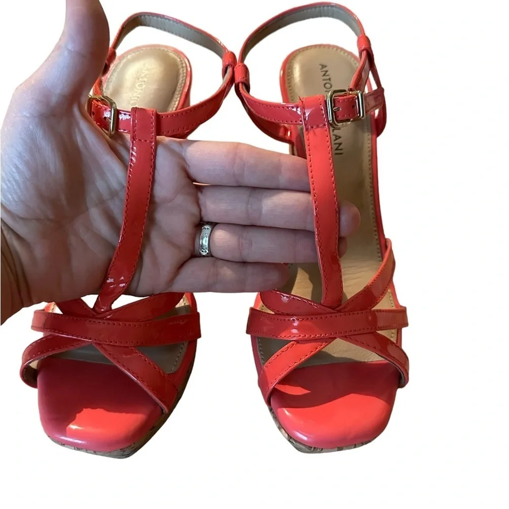 Antonio Melanie Wedge Heel Shoe Women’s Pink Coral Size 7.5 - Picture 2 of 8